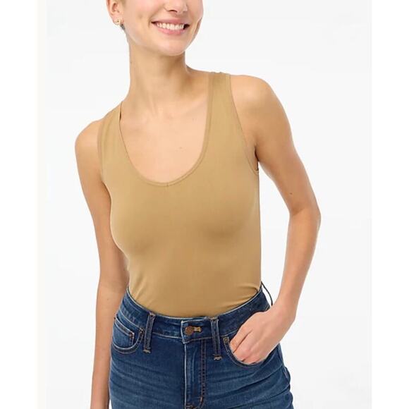 J Crew Factory Women's Sleeveless Layering Tank Top BJ880 Warm Brown Size M NWT - Picture 2 of 5